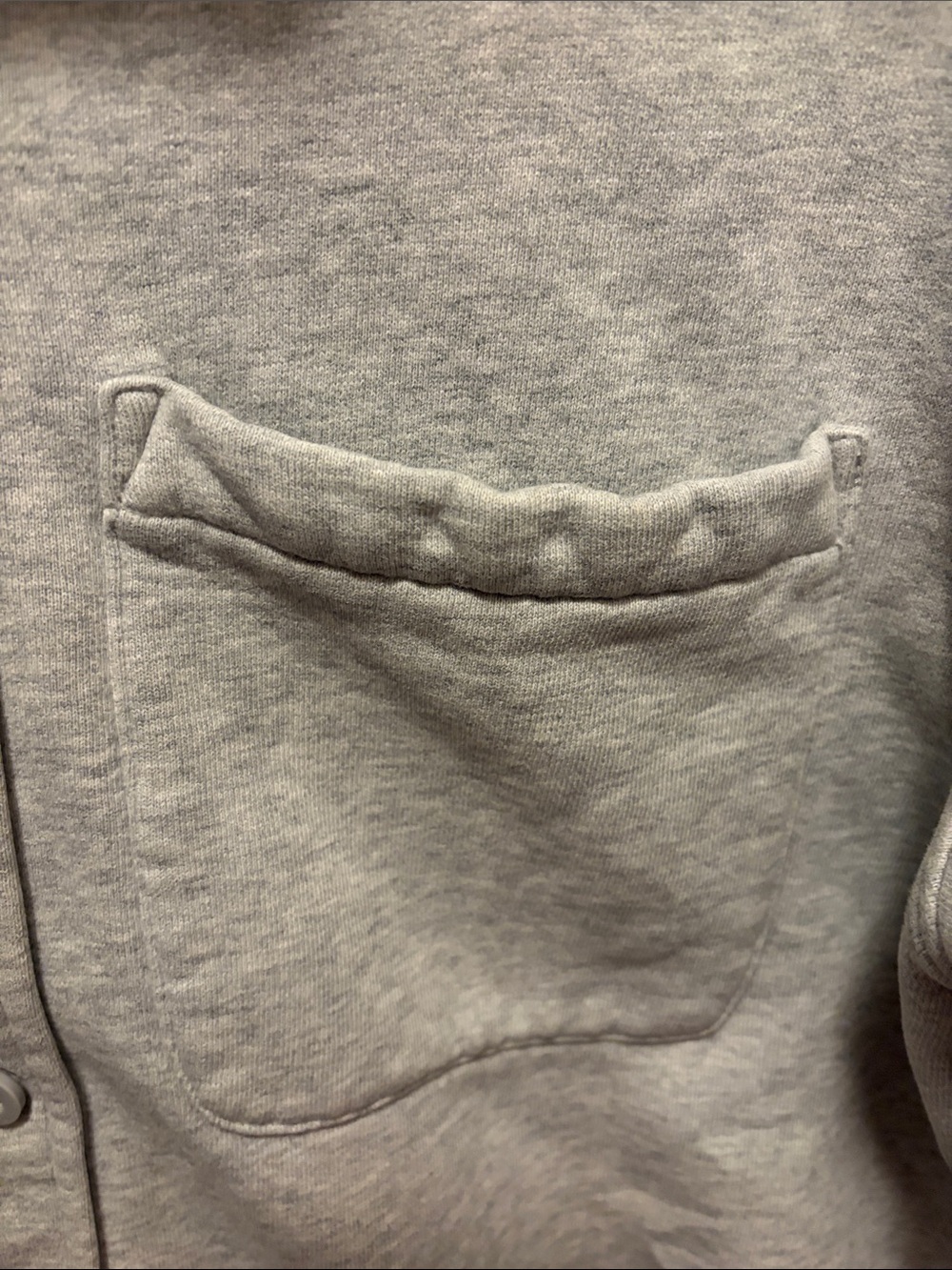 TNA Cozy Fleece Boyfriend Button-up Shirt Jacket in Light Gray - Picture 4 of 7